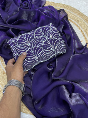 ShopGlobal Embellished Bollywood Art Silk Saree(Purple)