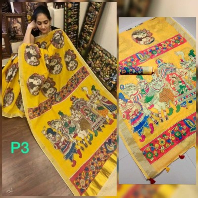 Arpita Fashion Printed, Self Design, Digital Print Bollywood Linen Saree(Multicolor)