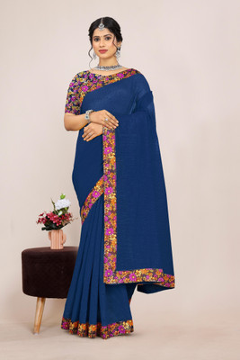 manish Solid/Plain Bollywood Silk Blend, Art Silk Saree(Pink)