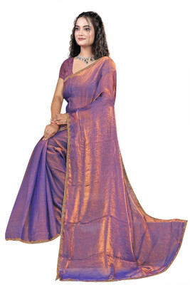 Chandan Fabrics Self Design Bollywood Chiffon Saree(Purple)