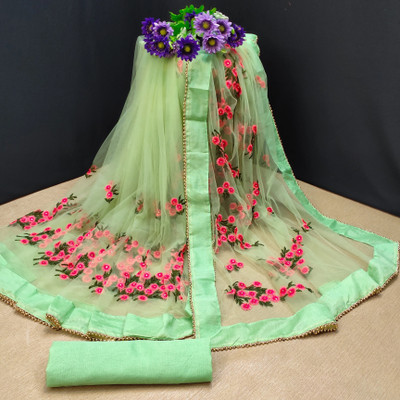 PATLANI STYLE Embroidered Bollywood Net Saree(Multicolor)