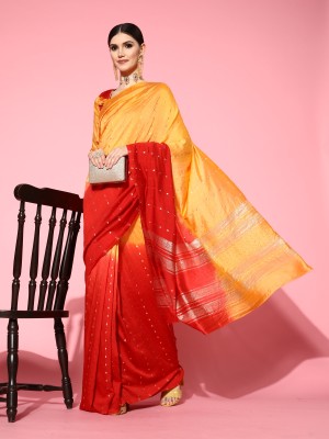 Divastri Woven Bollywood Cotton Silk Saree(Red)