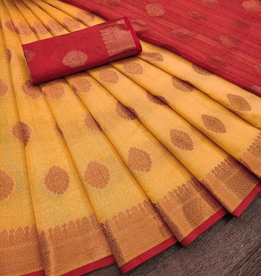 SaaraFashion Printed Gadwal Cotton Silk Saree(Multicolor)