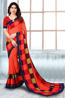 MAHALACMI FAB Printed Bollywood Art Silk Saree(Red)