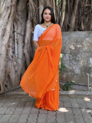 ZENFAB THREADS Self Design Bollywood Georgette Saree(Multicolor)
