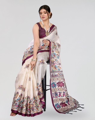 Nirvaan Printed Bollywood Art Silk Saree(Purple)