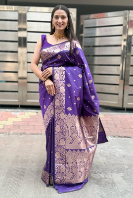 SHREEKHODIYARST Woven, Self Design Banarasi Jacquard, Pure Silk Saree(Green)