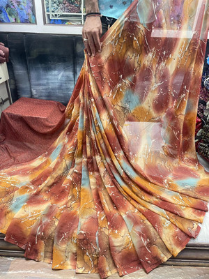 Shirodhari Printed Bollywood Georgette Saree(Multicolor)
