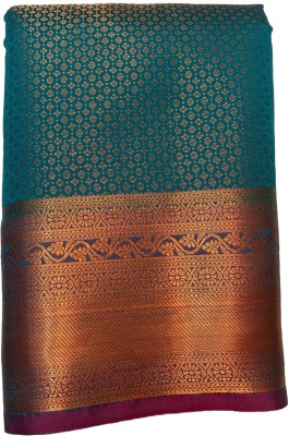 meraj Self Design Banarasi Art Silk Saree(Light Green)