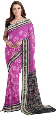 Odiasfirst choice saree Woven Sambalpuri Pure Cotton Saree(Pink)