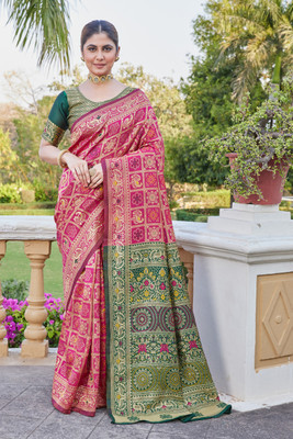 Houri Fab Woven Banarasi Cotton Silk Saree(Maroon)