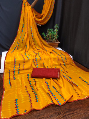 Kanooda Prints Printed Bollywood Georgette Saree(Multicolor)