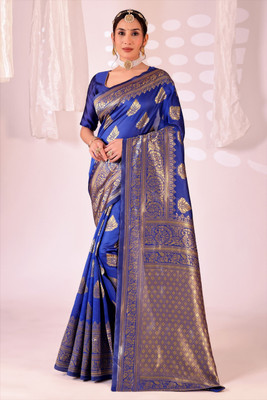 Moda Repido Woven Kanjivaram Art Silk Saree(Light Blue)