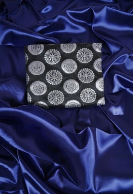 HouseOfCommon Solid/Plain Bollywood Silk Blend Saree(Blue)
