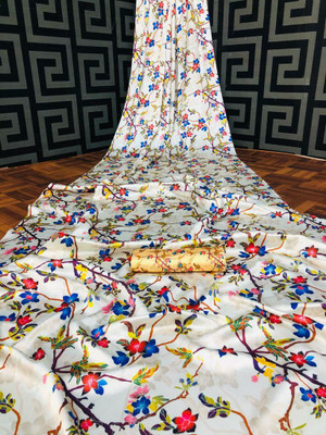 Arpita Fashion Digital Print Bollywood Crepe Saree(Multicolor)