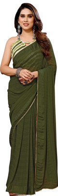 JVG CREATION Printed Bollywood Georgette Saree(Green)