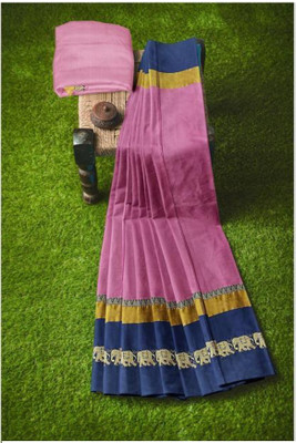 MORTAL TEXTILE R Animal Print Assam Silk Cotton Silk Saree(Cream)