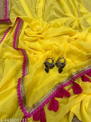 mahalaxmi fab Solid/Plain Bollywood Georgette Saree(Multicolor)