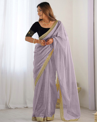 SIRIL Embellished, Embroidered Bollywood Net Saree(Grey)