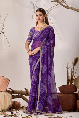 NERTA BOUTIQUE Printed, Self Design, Solid/Plain Bollywood Georgette Saree(Blue)