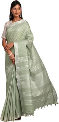Queen silk Self Design Bhagalpuri Cotton Blend Saree(Beige)