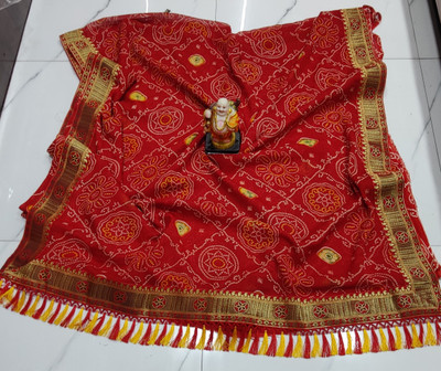 SHIV COLLECTION Printed Bandhani Georgette Saree(Yellow)