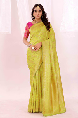 Suali Woven Kanjivaram Art Silk Saree(Green)