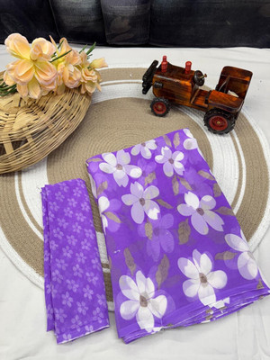 HouseOfCommon Ombre Bollywood Georgette Saree(Purple)