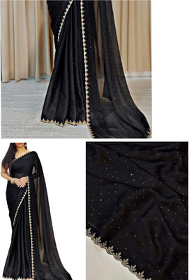 Dev Self Design, Solid/Plain Handloom Art Silk Saree(Black)