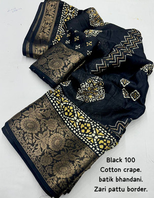 AA ONE ENTERPRISE Digital Print Bollywood Dupion Silk Saree(Black)