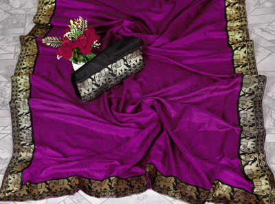 Banarasi wala Self Design Bollywood Georgette Saree(Purple)