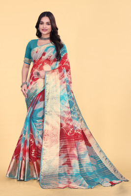 Aarunika SBT Solid/Plain Bollywood Organza Saree(Maroon)