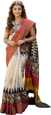 Rashmiwala Floral Print Daily Wear Tussar Silk Saree(Multicolor)