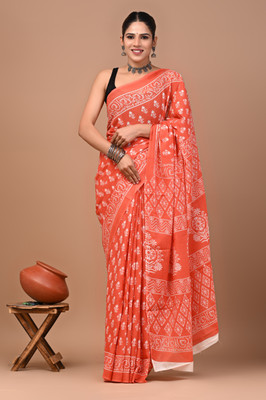 Jashvita Printed Handloom Pure Cotton Saree(Multicolor)