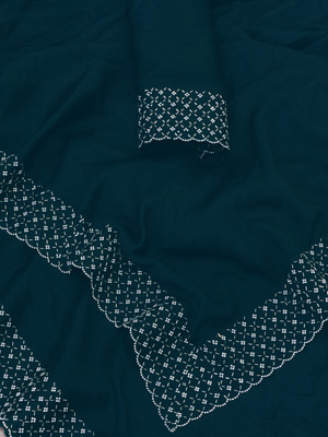 Zeekha Self Design Bollywood Georgette Saree(Dark Green)