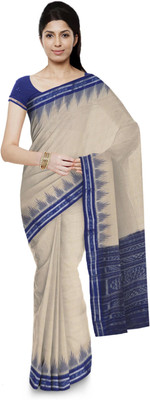 handloom paridhaan Printed Sambalpuri Pure Cotton Saree(Beige)