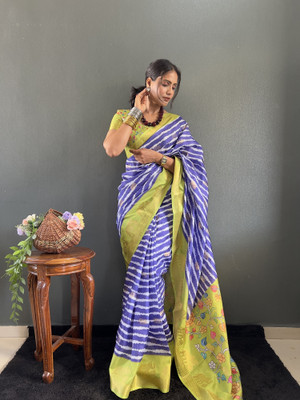 Julee Printed Banarasi Pure Silk Saree(Multicolor)
