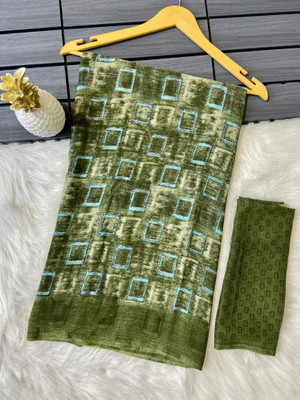 bhavika silk mills Printed Daily Wear Georgette Saree(Green)