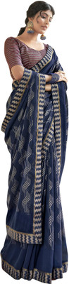 Pbs Prints Printed, Self Design Bollywood Georgette Saree(Blue)