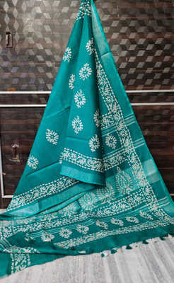 Manikant Handloom Printed Handloom Cotton Blend Saree(Multicolor)