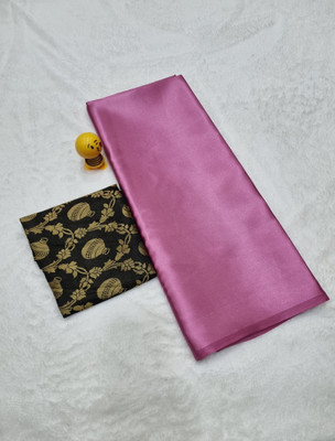 Arpita Fashion Solid/Plain, Self Design Bollywood Satin Saree(Purple, Gold, Black)