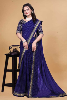 Damru trendz Digital Print Bollywood Georgette Saree(Blue)