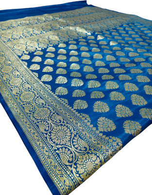 Ayatsilk Woven Banarasi Handloom Silk Blend Saree(Light Blue)