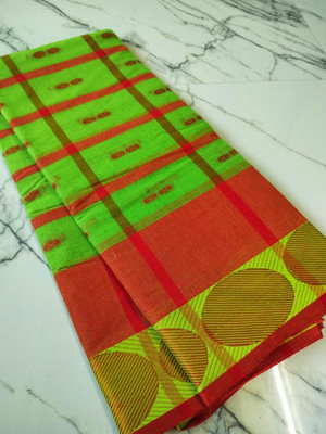 Bikash Dutta Fashion Self Design Tant Pure Cotton Saree(Multicolor)