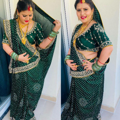 GOLDOLL FAB Woven Banarasi Georgette Saree(Green)