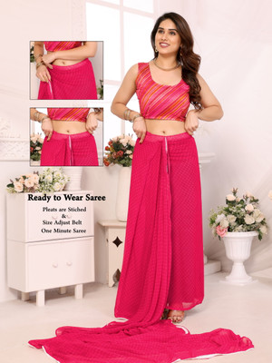 KCF Printed Bollywood Georgette Saree(Pink)