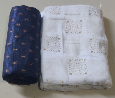 HouseOfCommon Embellished Bollywood Polyester Saree(White)