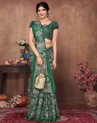 YASHIKA Printed Bollywood Art Silk Saree(Green)