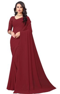 Florona Enterprise Self Design Daily Wear Organza, Georgette Saree(Maroon)
