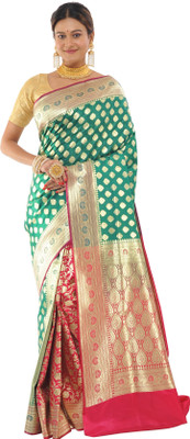 HouseOfCommon Woven Jamdani Cotton Silk Saree(Purple)